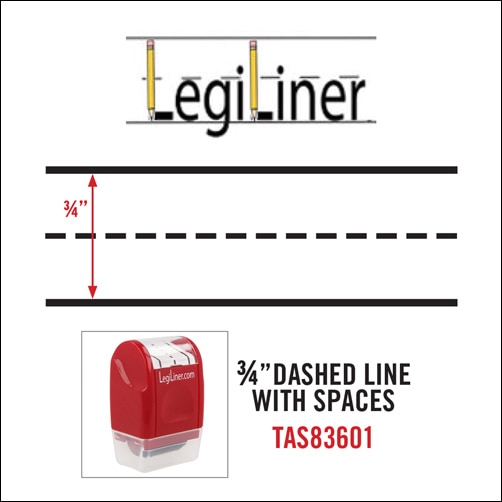 LegiLiner Self-Inking Teacher Stamp-3/4 inch Dashed Handwriting Lines  Roller Stamp