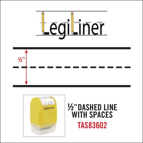 Self-Inking Teacher Stamp-1/2" Dashed Handwriting Lines Roller Stamp